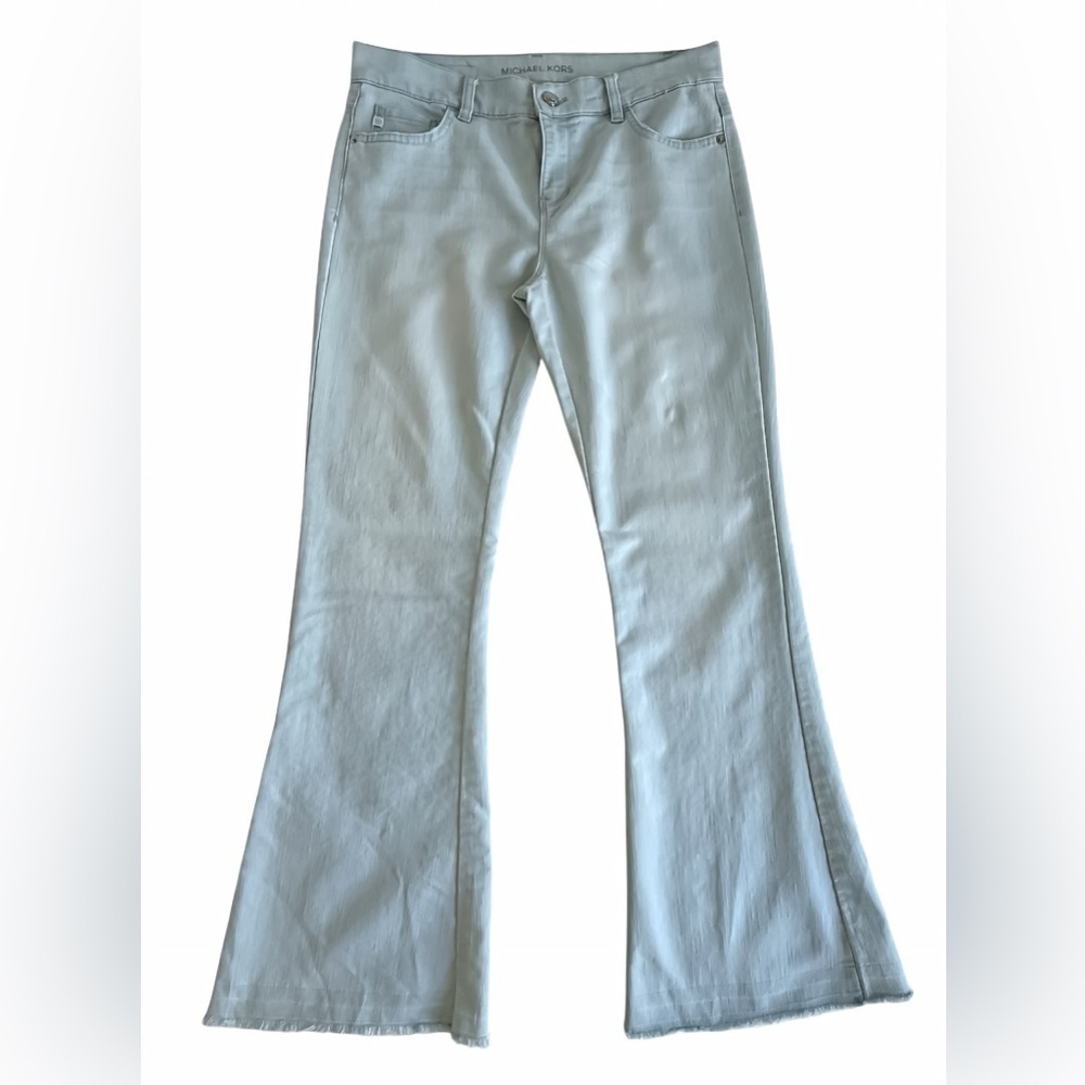 Michael Kors W’s Flare Jeans 8 Light Wash Denim Stretch Bootcut Raw Hem Y2K